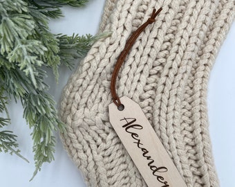 Personalized Wooden Stocking Tag, Wood Stocking Tag, Christmas Stocking Tag, Stocking Name Tag, Personalized Stocking Tag, Christmas Decor