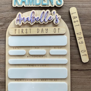 First Day of School Sign Personalized Interchangeable Names - Last Day School Sign - Personalized Back To School Sign - Photo Prop