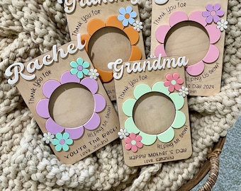 Thanks For Helping Me Grow - Mother's Day Fridge Magnet Photo Frame - Fridge Photo Magnet - Daycare Gift - Gift For Grandma - Teacher Gift