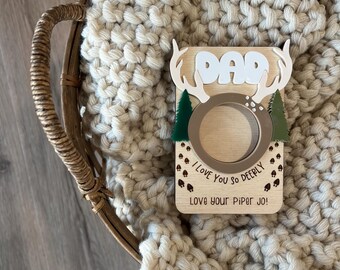 Fathers Day Fridge Magnet Photo Frame - Fridge Photo Magnet - Fathers Day Gift - Gift For The Hunter - Gift For Dad - Christmas Gift For Dad