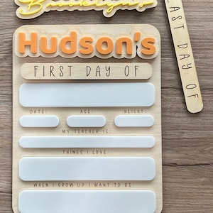 First Day of School Sign Personalized Interchangeable Names - Last Day School Sign - Personalized Back To School Sign - Photo Prop