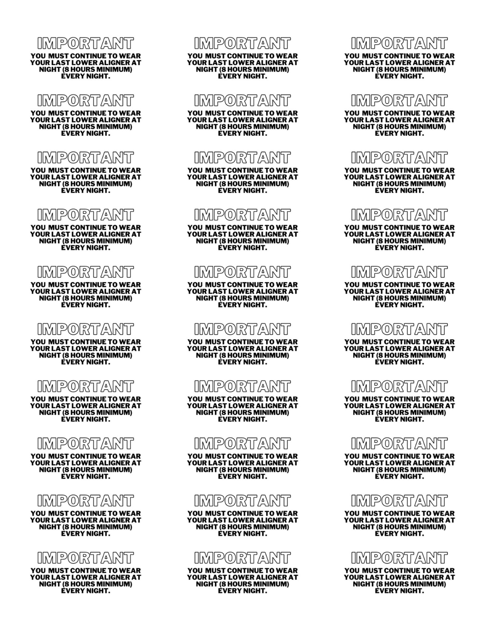 Invisalign Stickers, Invisalign Sticker Template, Invisalign Tray