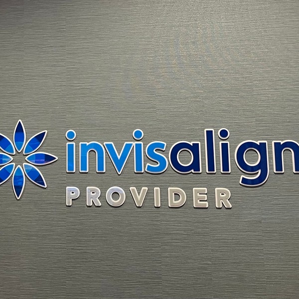 Invisalign Provider Logo Sign, 3D Laser Cut Logo Sign, Personalized Sign, Acrylic Wall Sign, Invisalign Wall Sign, Invisalign Provider Sign