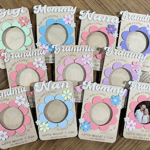 Mother&#39;s Day Fridge Magnet Photo Frame - Fridge Photo Magnet - Mother&#39;s Day Gift - Gift For Grandma - Gift For Mom - Mother’s Day Flowers