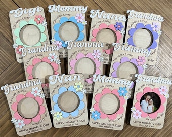 Mother's Day Fridge Magnet Photo Frame - Fridge Photo Magnet - Mother's Day Gift - Gift For Grandma - Gift For Mom - Mother’s Day Flowers