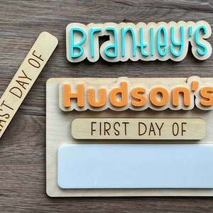 First Day of School Sign Personalized Interchangeable Names - Last Day School Sign - Personalized Back To School Sign - Photo Prop