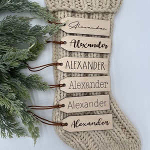 Personalized Wooden Stocking Tag, Wood Stocking Tag, Christmas Stocking Tag, Stocking Name Tag, Personalized Stocking Tag, Christmas Decor
