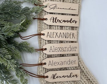 Personalized Wooden Stocking Tag, Wood Stocking Tag, Christmas Stocking Tag, Stocking Name Tag, Personalized Stocking Tag, Christmas Decor