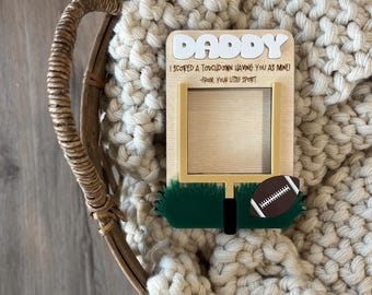 Fathers Day Fridge Magnet Photo Frame - Fridge Photo Magnet - Fathers Day Gift - Dad Football Gift - Gift For Dad - Christmas Gift For Dad