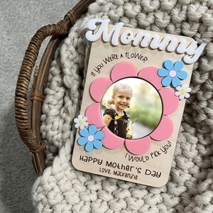 Mother&#39;s Day Fridge Magnet Photo Frame - Fridge Photo Magnet - Mother&#39;s Day Gift - Gift For Grandma - Gift For Mom - Mother’s Day Flowers