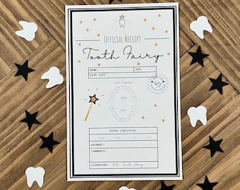 Tooth Fairy Kit, 20 Tooth Fairy Receipts with Confetti, Lost First Tooth, Lost Tooth, Tooth Fairy, Tooth Fairy Gift, Tooth Fairy Note, Tooth