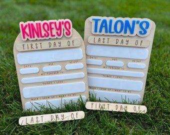 First Day of School Sign Personalized Interchangeable Names - Last Day School Sign - Personalized Back To School Sign - Photo Prop
