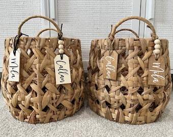 Personalized Wooden Name Tag, Easter Basket Name Tag, Farmhouse Name Tag For Easter Basket, Gift Tag, Easter Basket Tag, Easter Decor