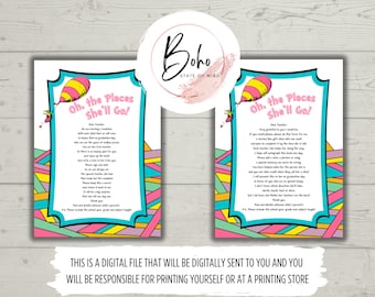 Oh The Places You'll Go Instrukcja Karta dla nauczycieli do podpisania książki - Oh The Places You'll Go - List do nauczyciela z instrukcjami - Cyfrowy