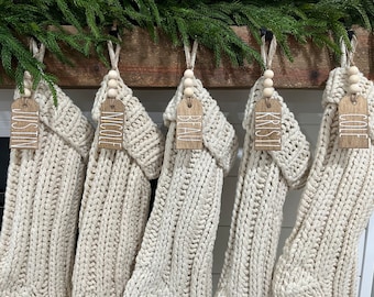 Personalized Wooden Stocking Tag, Stocking Name Tag, Farmhouse Name Tag For Christmas Stocking, Gift Tag, Wood Stocking Tag, Christmas Decor