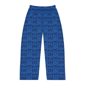 Herren Gemütliche Pyjamahose | Blau Gemusterte Lounge Hose | Bequeme Nachtwäsche