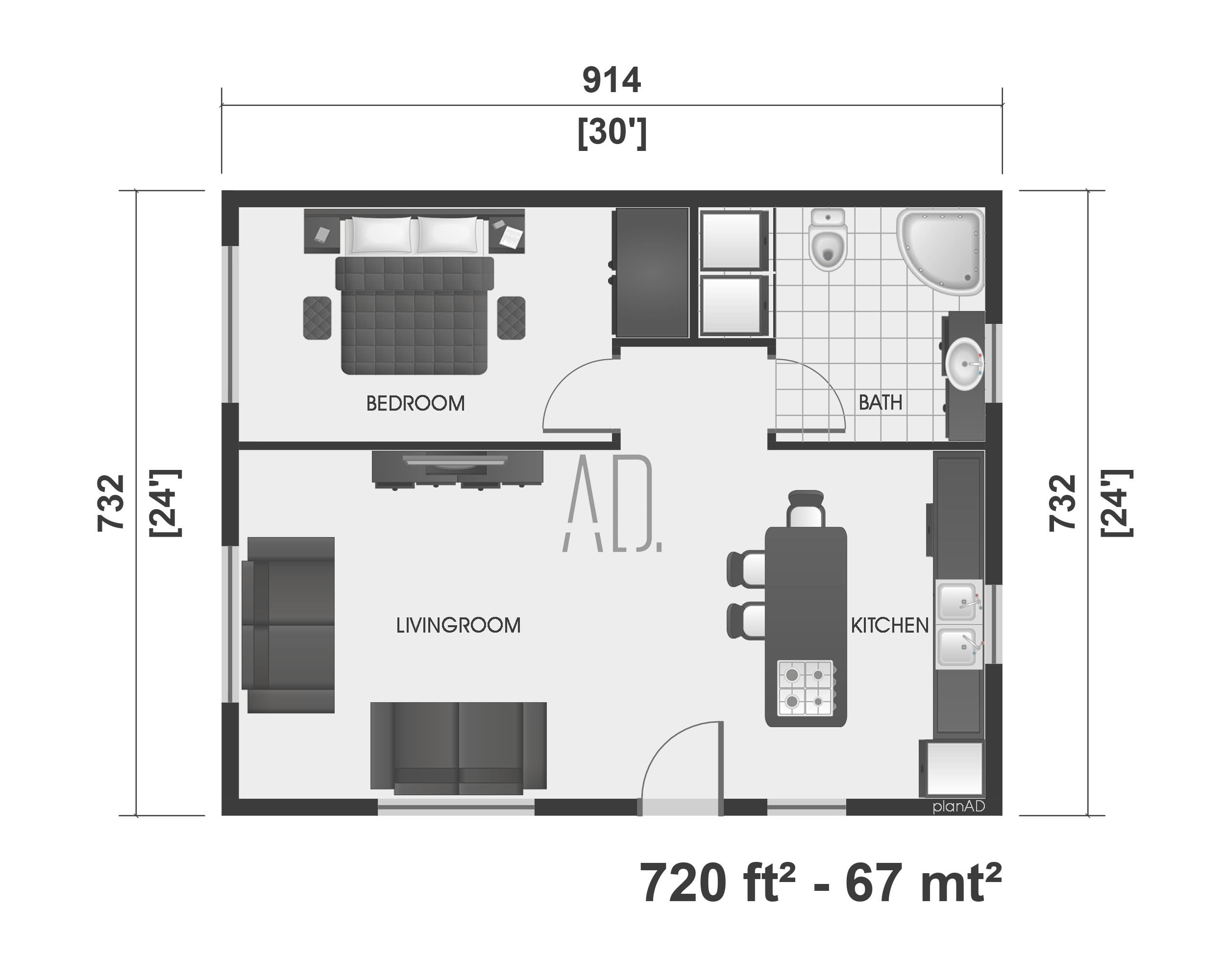 700 Sq Ft House Plans - Etsy