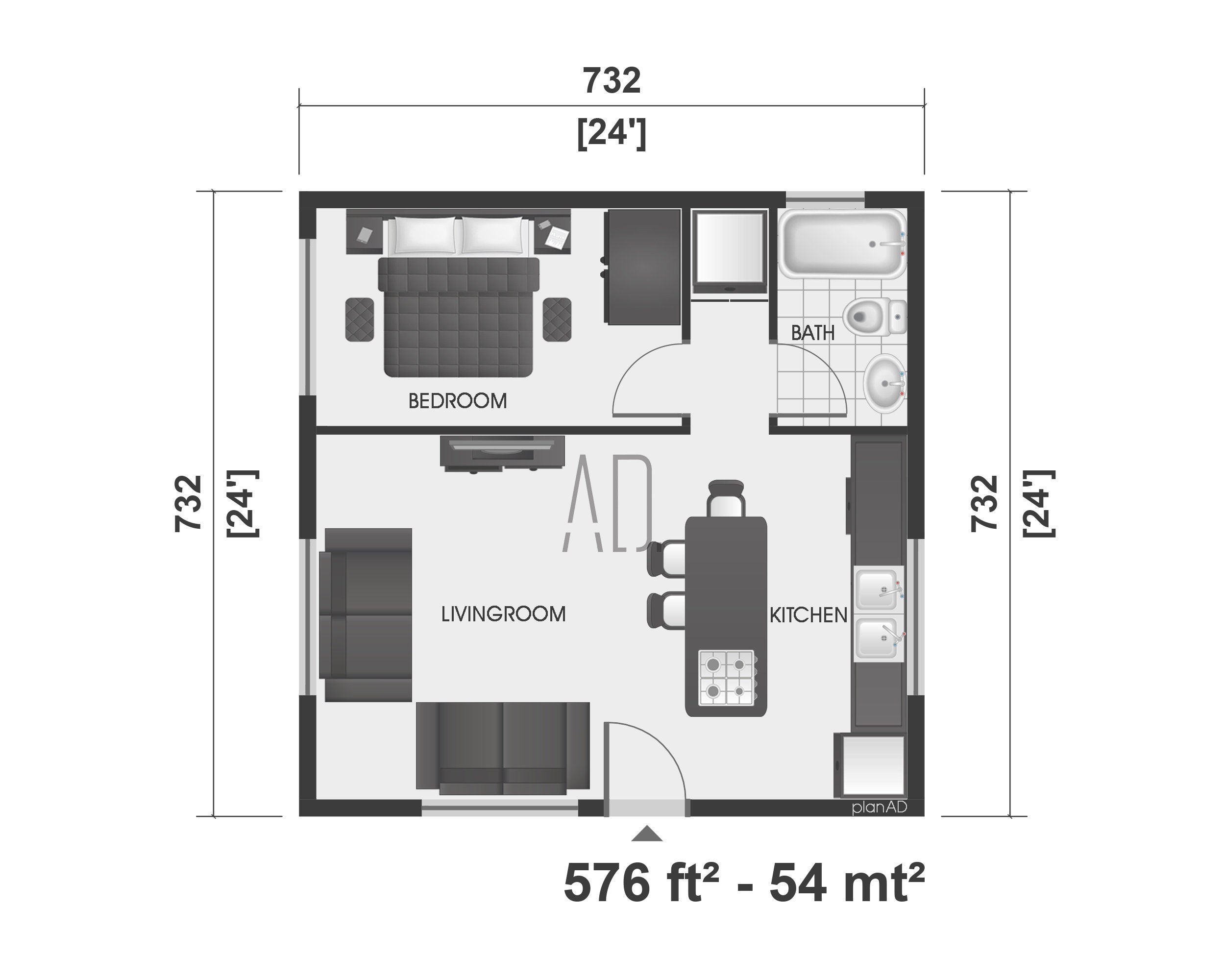 tiny house living room blueprints
