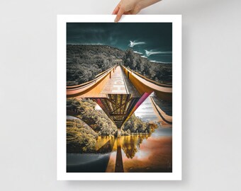 Wall poster surreal photomontage Red Gateway &quot;Switch&quot; - Photo Paper Print