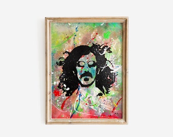 Frank Zappa portrait pop art acrylic original painting