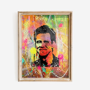 Original acrylic painting pop art portrait Jim Carrey