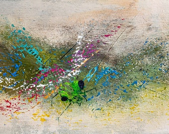 Original acrylic painting abstract representation insect &quot;Dragonfly&quot;