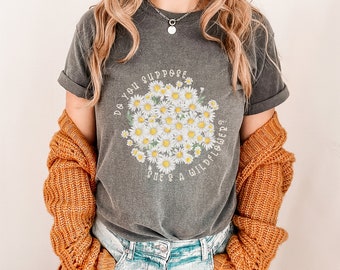 Alice in Wonderland Wildflower Comfort Colors Shirt, Book Lover Gift