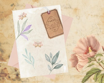 Cottagecore Blank Card | Vintage Style Floral Note Card (Printable Download)