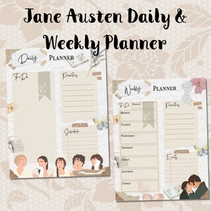 Jane Austen Planner Bundle | Goal Planner | Cottagecore Digital Planner | Jane Austen Aesthetic | Victorian Journal | Pride and Prejudice