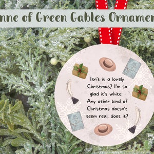 Anne of Green Gables Ceramic Christmas Ornament | Anne with an E Quote Gift | Book Lover Gift for Teachers, Writers, Book Club