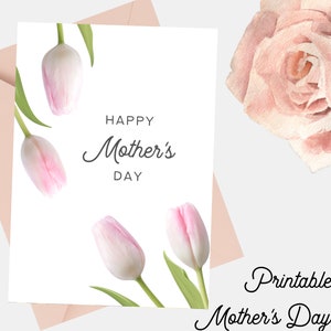 Tarjeta simple del Día de la Madre / Tarjeta en blanco imprimible / Imprimir en casa / 5x7" o 4x6" / Tarjeta elegante simple para mamá / Tarjeta descargable del Día de la Madre