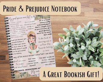 Pride & Prejudice Notebook, Jane Austen Bookish Gift