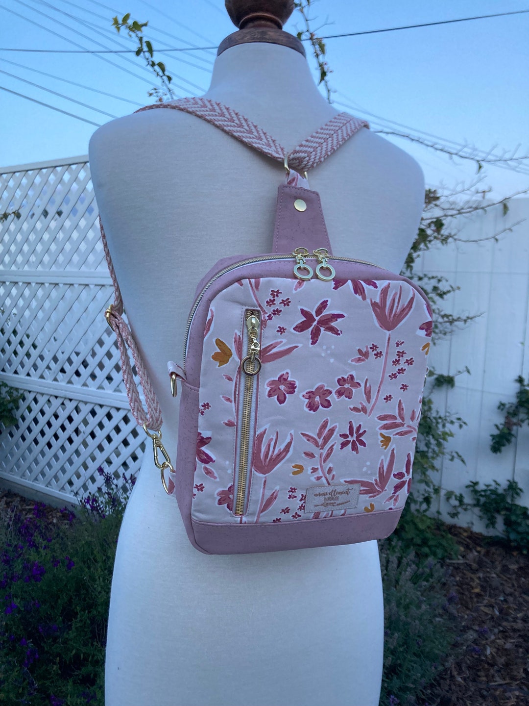 Pink Tropical Vine Sling Bag