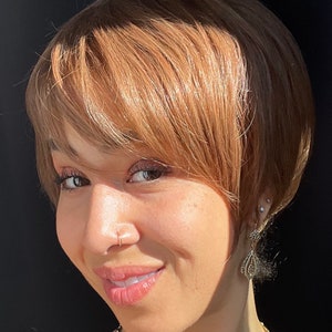 Blonde Bob Wig Synthetic Hairs | Copper Bob Wig Mesh Cap | Caramel Hair Wig For Women | Straight Bob Wig Blonde |Medium Density Natural Look