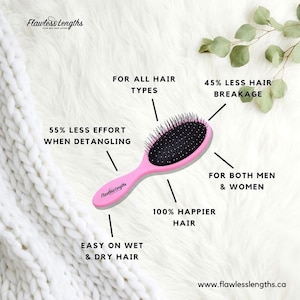 Pink Boar Bristle Detangling Brush – Mixed Bristles, Gentle Hair Styling, Scalp Massage For Wet & Dry Hair, Wig Stylist Brush Protect Hairs
