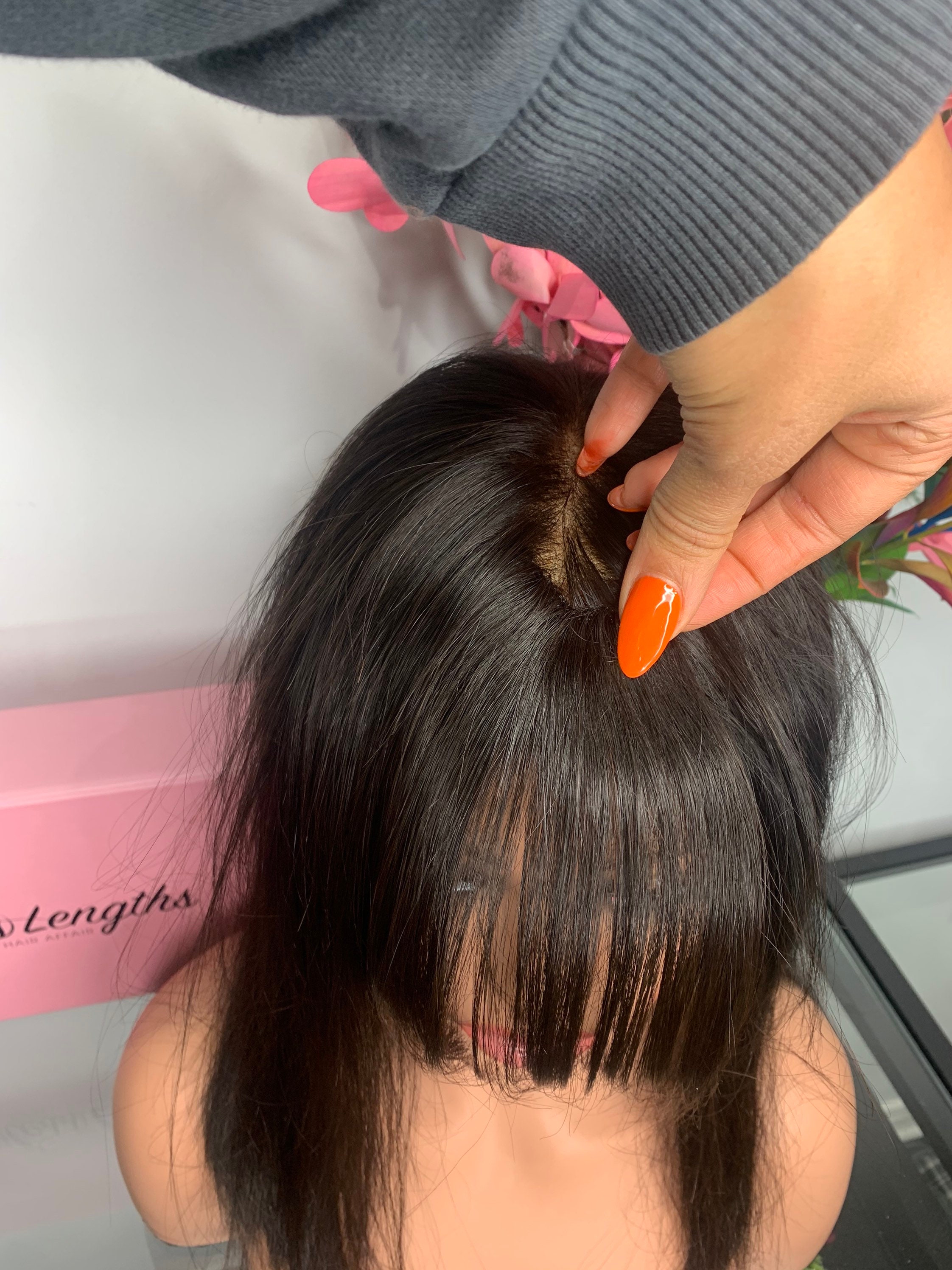 Dark Brown Clip In Bangs | Hair Topper Human Hair | Hand Tied Virgin Wig | Human Hair Wig Fringe Extension | Real Hair Bangs Stylish (#1B)