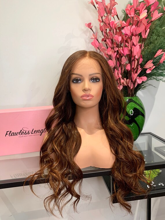 20 Inch Copper Brown Lace Front Wig: Virgin Brazilian Hair  display picture 1