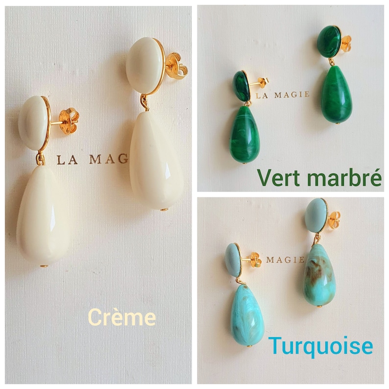 Boucles d'oreilles goutte style vintage image 4