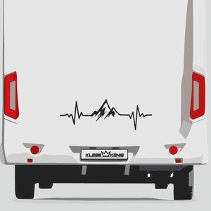 Caravan Motorhome Sticker Heartbeat Mountains Car Caravan Van Sticker Car Sticker Womo Camper image 2