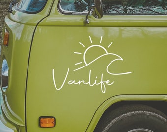 Motorhome Caravan Sticker - Vanlife Wave Sun Sea - Car Caravan Van Sticker Car Sticker Womo Camper
