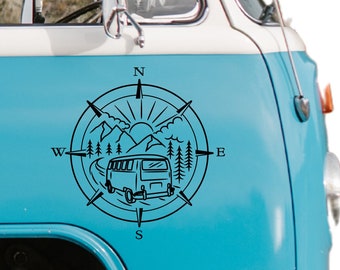 Compass Van Adventure Road Trip Motorhome Caravan Sticker Car Caravan Van Sticker Car Sticker Womo Camper