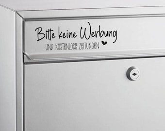 Briefkasten Aufkleber Bitte keine Werbung Zeitungen Sticker - verschiedene Farben -