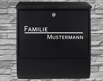 Mailbox Name Plate Sticker - Family + Name -