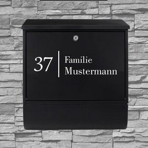 Mailbox Name Tag Sticker - Family, Name, Number -