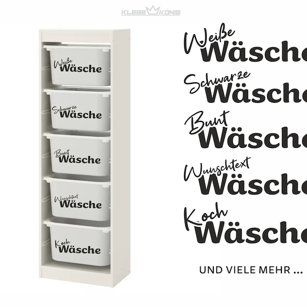 Aufkleber für die Wäschesortierung Beschriftung | Wäsche Ordnung | Trofast | Vinyl Aufkleber Wäschekiste | Ordnungskisten