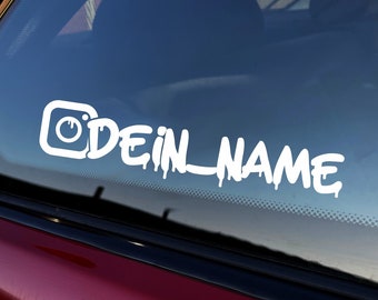 2x Instagram Aufkleber Auto Sticker Wunschtext Tuning Name