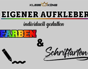 Wunsch Aufkleber | Personalisiert | Schriftzug