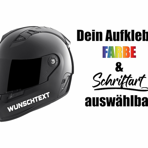 Motorradhelm Wunschtext Aufkleber | Motorrad Aufkleber | Personalisiert Motorrad Sticker | Autoaufkleber | Tuning Racing