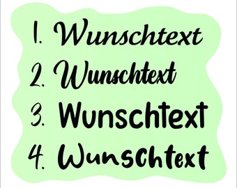 Wunschtext Aufkleber individuell | personalisiert nach Wunsch | individuell Sticker | Beschriftung aus Vinylfolie