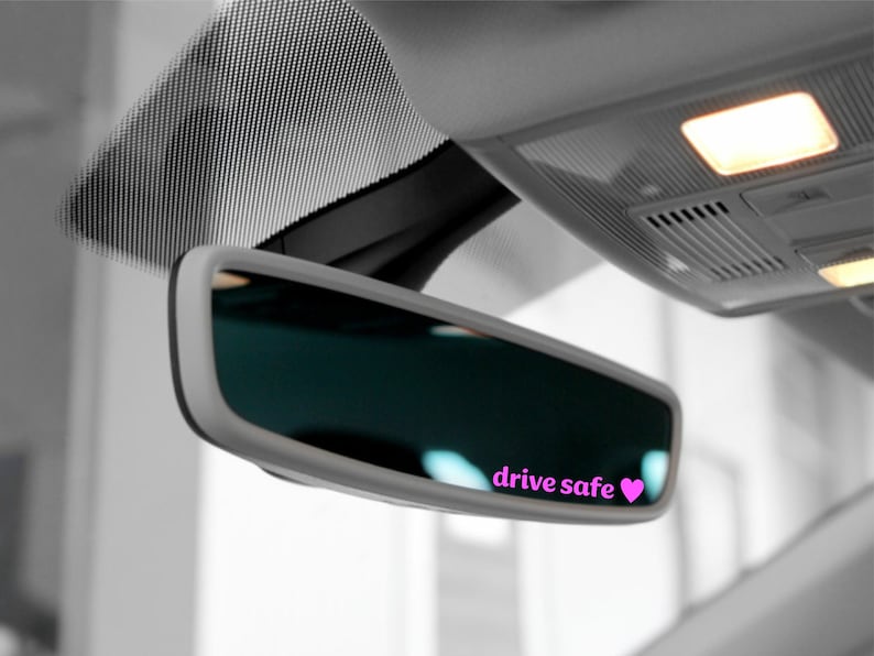 Pegatina del espejo del coche  CONDUZCA SEGURO  Pegatina de imagen 1